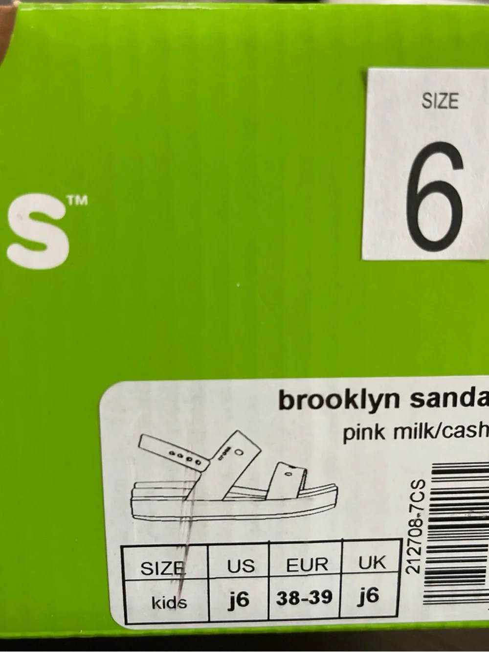 CROCS kids brooklyn Pastel Pink Slingback Platform Sandals junior 6